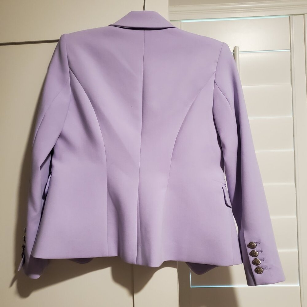 White House black market cropped lavender studio blazer and matching pants 0 - Picture 9 of 11